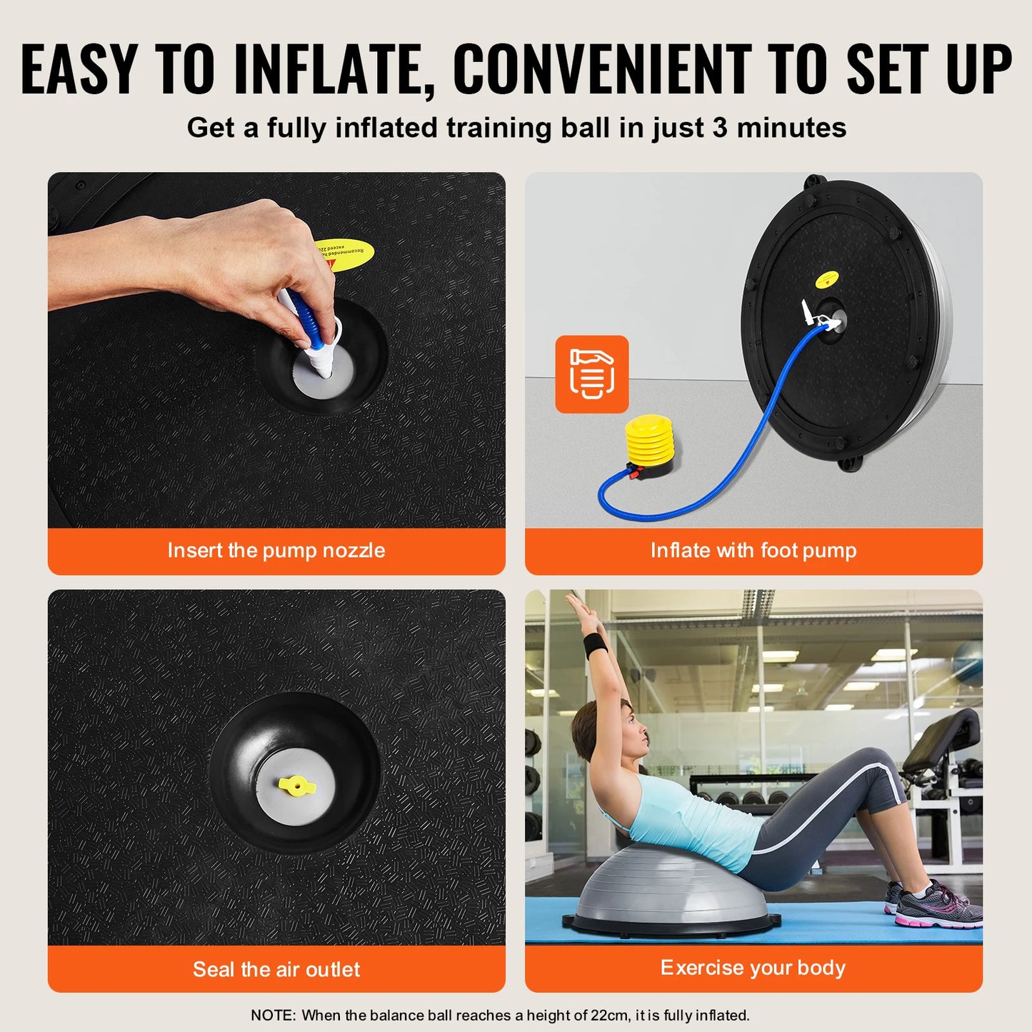 Half Exercise Ball Trainer 23 inch Balance Ball