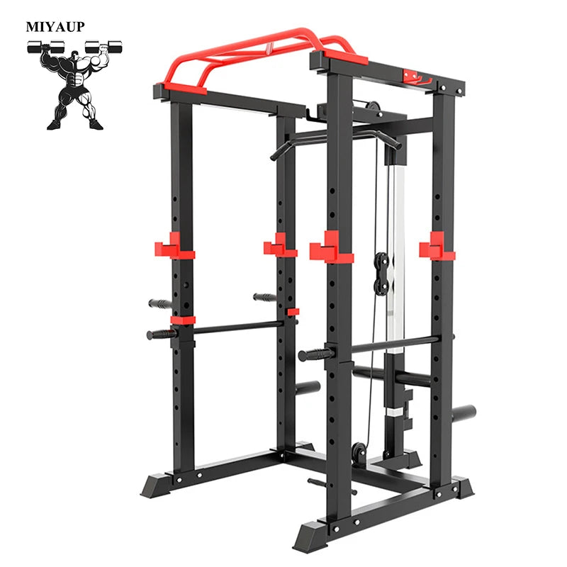 MIYAUP Home Fitness Comprehensive Training Equipment 660 LBS Capacity Power Cage With Pulley Syetem