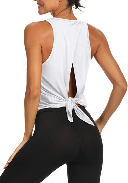 Open Back Yoga Shirts Tie Back Yoga