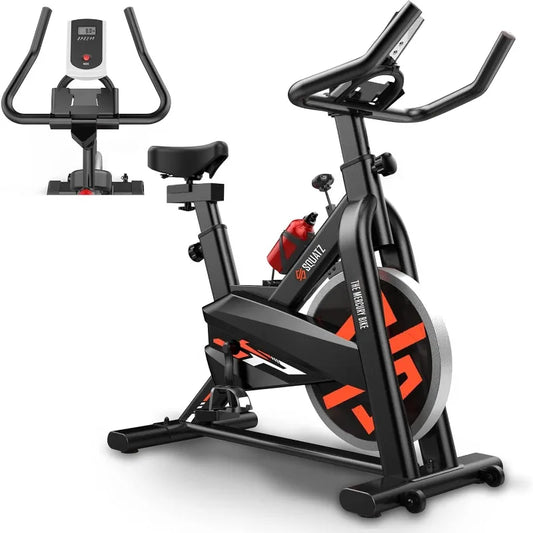 SQUATZ Stationary Cycling Bike Exerciser - Indoor Exercise Bicycle With Training Console, 4-Way Adjustable, 8 Resistance Levels