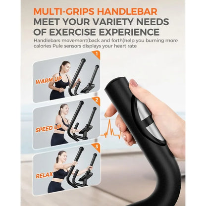 pooboo Elliptical Machine, Elliptical Exercise Machine with 16-Level Resistance&Hyper-Quiet Magnetic Driving System,