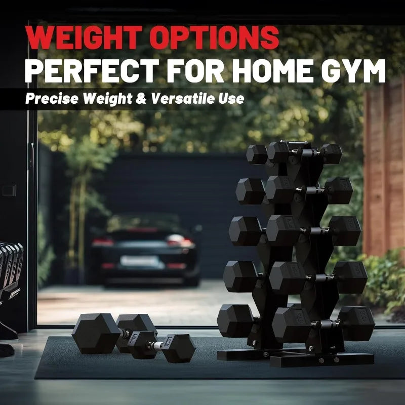 PAPABABE Dumbbell Set, Weights Dumbbells Set With Rack Free Weights Dumbbells Set Home Weight Set