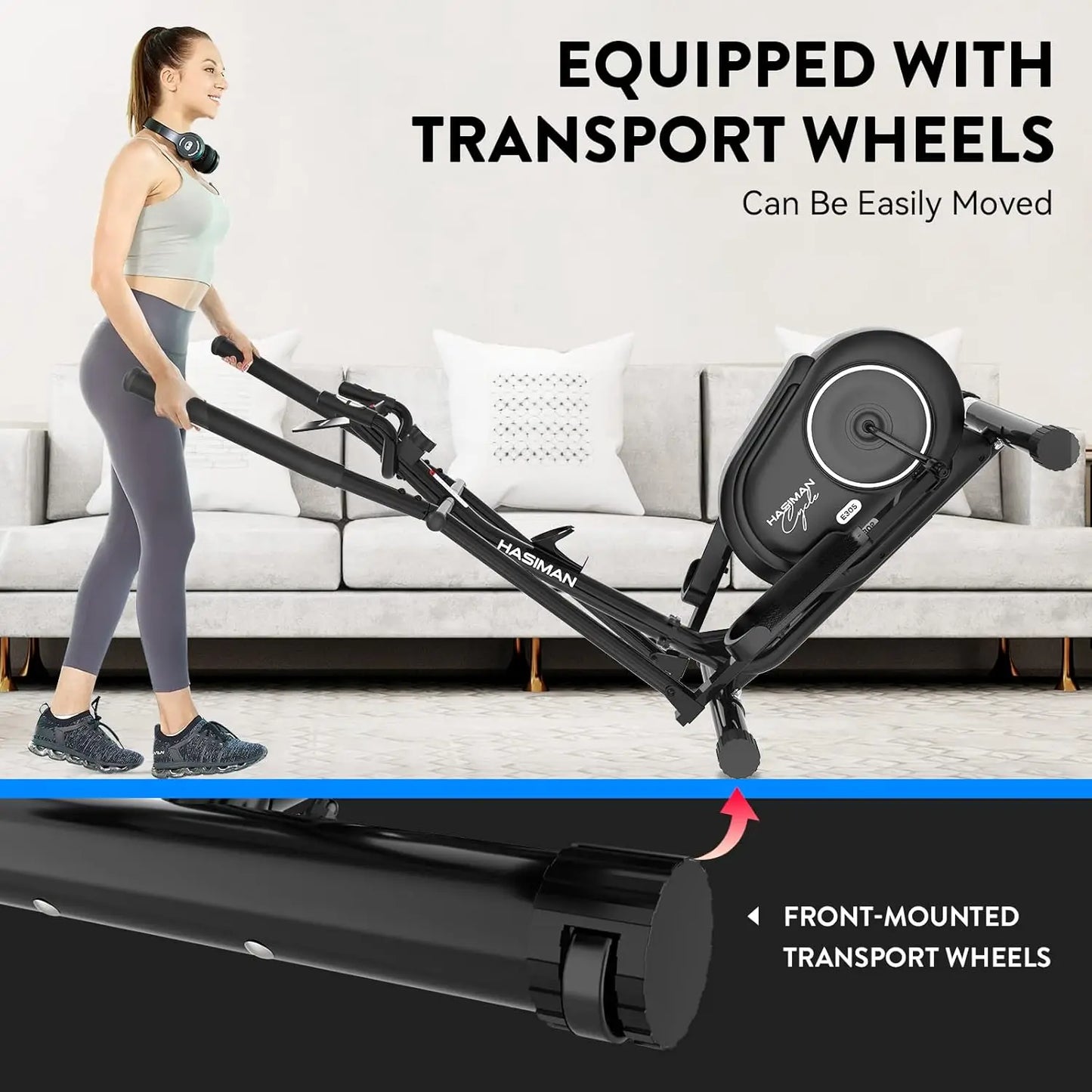 Elliptical Machine, Adjustable Magnetic Pulse Rate Grips